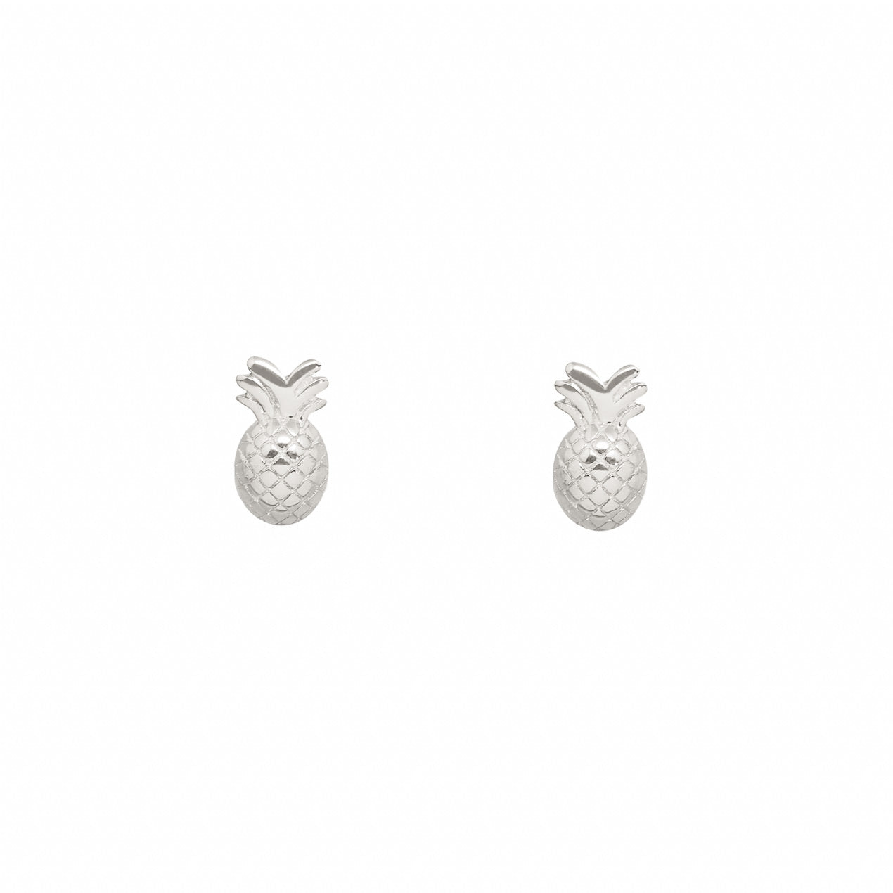 Cute Pineapple Fruit 925 Sterling Silver Stud Earrings SILVERBENE