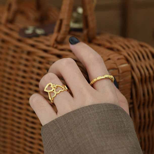 Irregular Face 925 Sterling Silver Adjustable Ring SILVERBENE