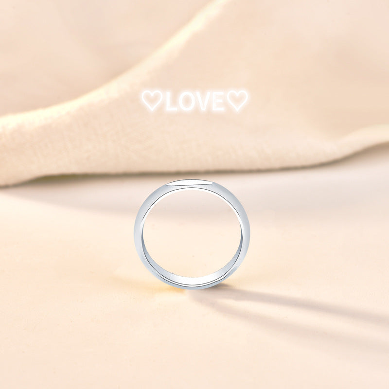 Anniversary Heart Love Letters Projection 925 Sterling Silver Ring SILVERBENE