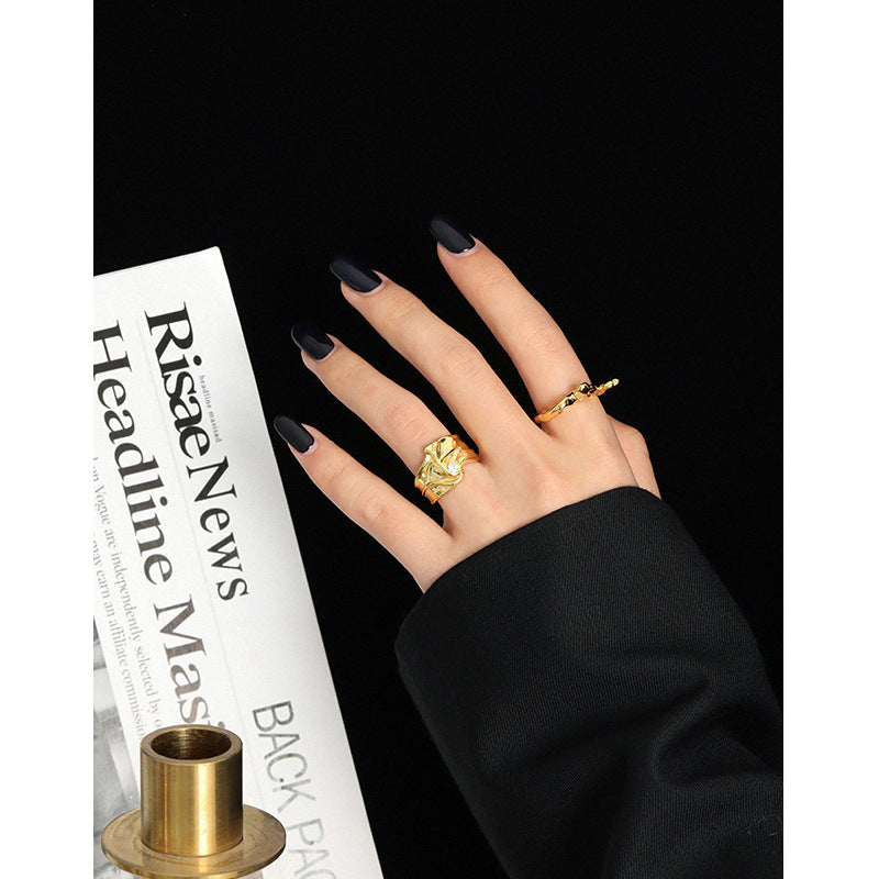 Fashion CZ Flowing River 925 Sterling Silver Adjustable Ring SILVERBENE