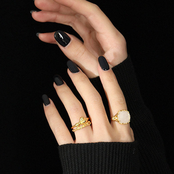 Irregular Hollow Beads 925 Sterling Silver Adjustable Ring SILVERBENE