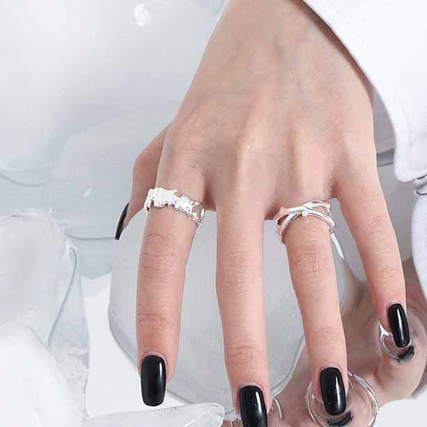 Classic X Cross 925 Sterling Silver Adjustable Ring SILVERBENE