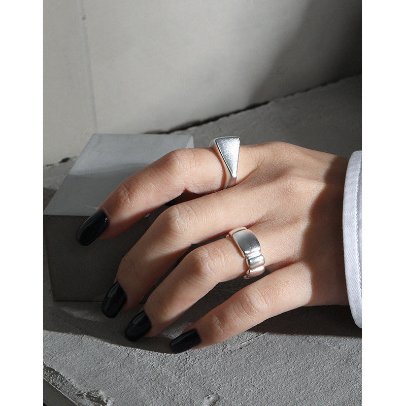 Geometry Irregular Bubbles 925 Sterling Silver Adjustable Ring SILVERBENE