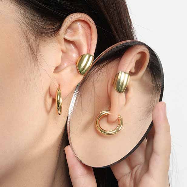 Minimalism Geometry Mini Circles 925 Sterling Silver Huggie Hoop Earrings SILVERBENE