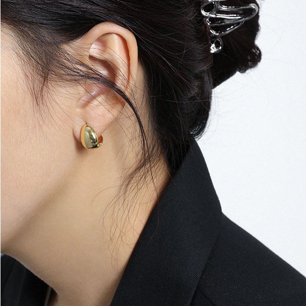 Lady Waterdrop Falling 925 Sterling Silver Hoop Earrings SILVERBENE