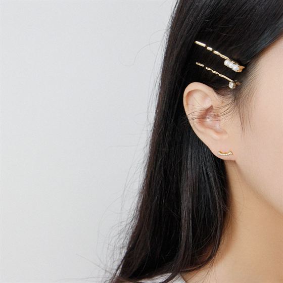 Sweet Asymmetry CZ Smile 925 Sterling Silver Stud Earrings SILVERBENE