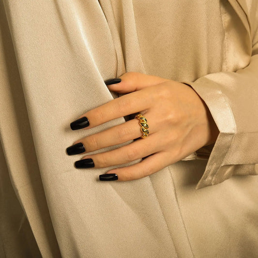 Simple Hollow Out Twisted Rope 925 Sterling Silver Adjustable Ring SILVERBENE