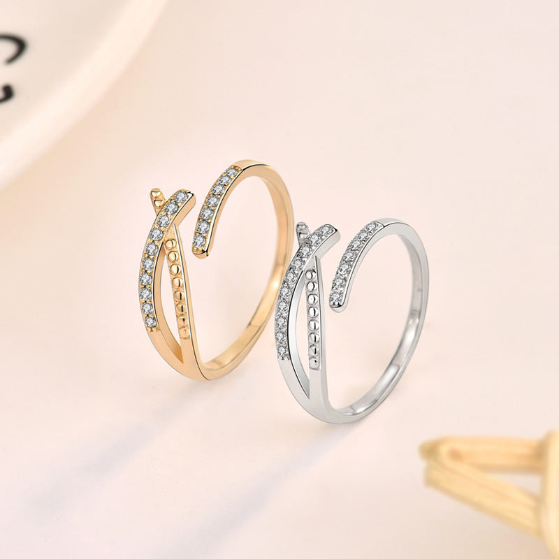 Fashion CZ Cross New 925 Sterling Silver Adjustable Ring SILVERBENE