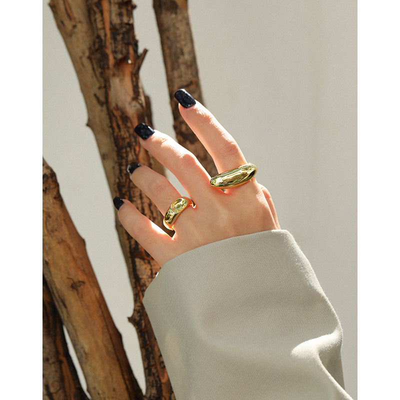 Fashion Geometry Irregular 925 Sterling Silver Adjustable Ring SILVERBENE