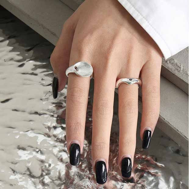 Minimalism Hollow Geometry 925 Sterling Silver Adjustable Ring SILVERBENE