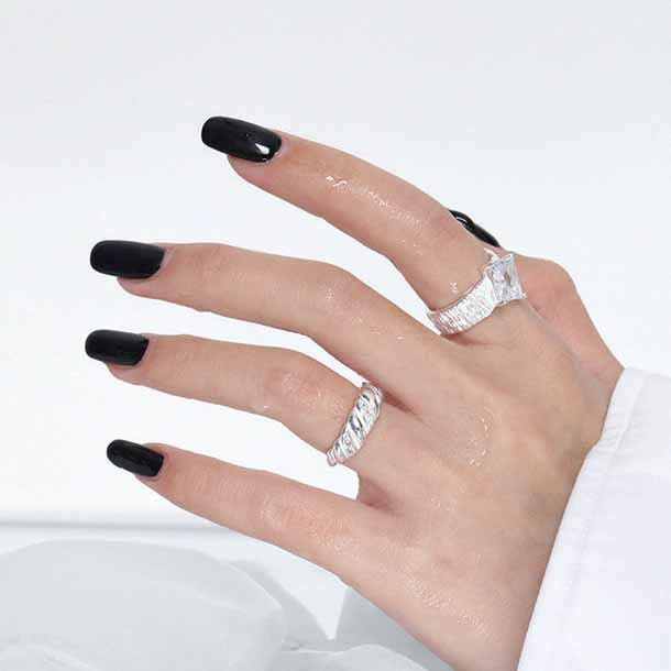 Fashion Twisted CZ 925 Sterling Silver Adjustable Ring SILVERBENE