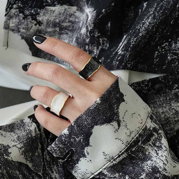 Irregular Wide 925 Sterling Silver Adjustable Ring SILVERBENE