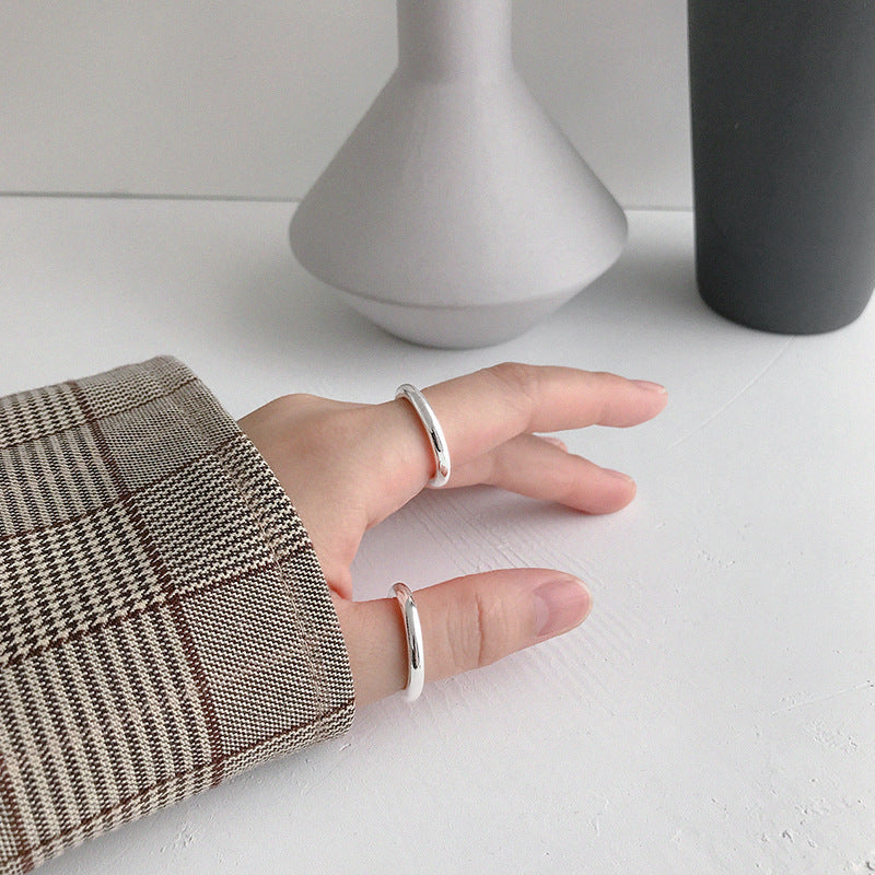 Simple S990 3.5mm Circle 925 Sterling Silver Ring SILVERBENE