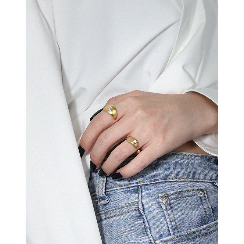 Graduation Devil's Eye CZ 925 Sterling Silver Adjustable Ring SILVERBENE