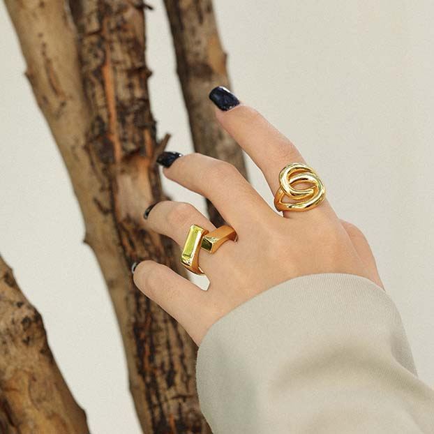 Unique Lines Cross 925 Sterling Silver Adjustable Ring SILVERBENE