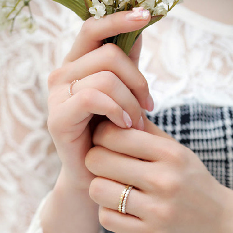 Fashion Three CZ Hive 925 Sterling Silver Adjustable Stacker Ring SILVERBENE