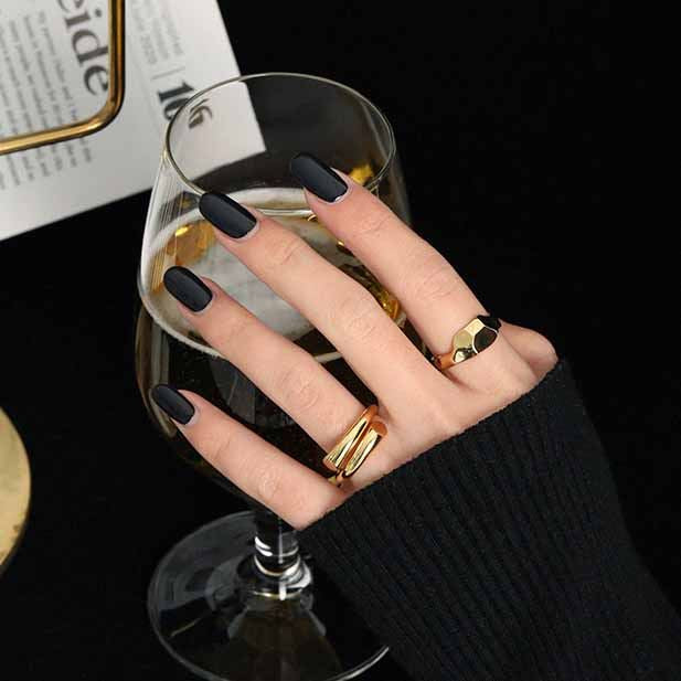 Minimalism Line Crossing 925 Sterling Silver Adjustable Ring SILVERBENE