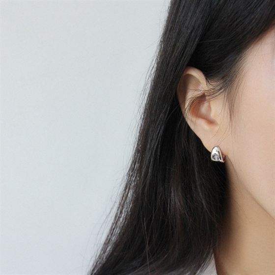 Simple Geometric Triangle 925 Sterling Silver Leverback Earrings SILVERBENE