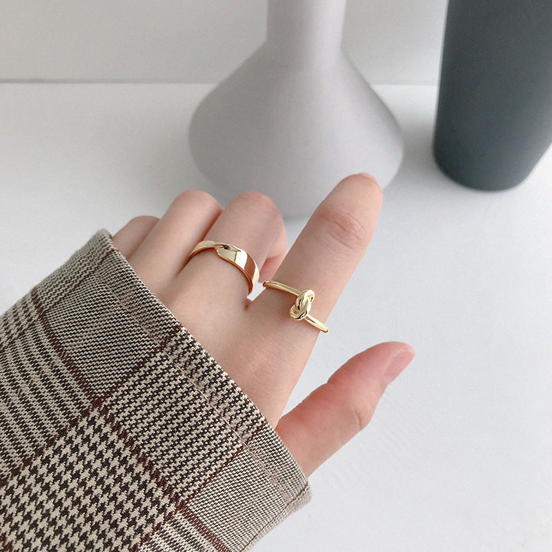 Simple Knot 925 Sterling Silver Adjustable Ring SILVERBENE