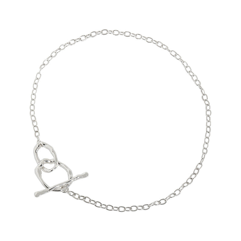 Simple OT Hollow Chain 925 Sterling Silver Choker Necklace SILVERBENE