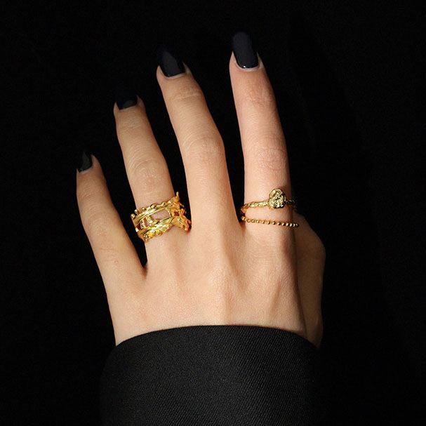 Irregular Hollow 925 Sterling Silver Adjustable Ring SILVERBENE