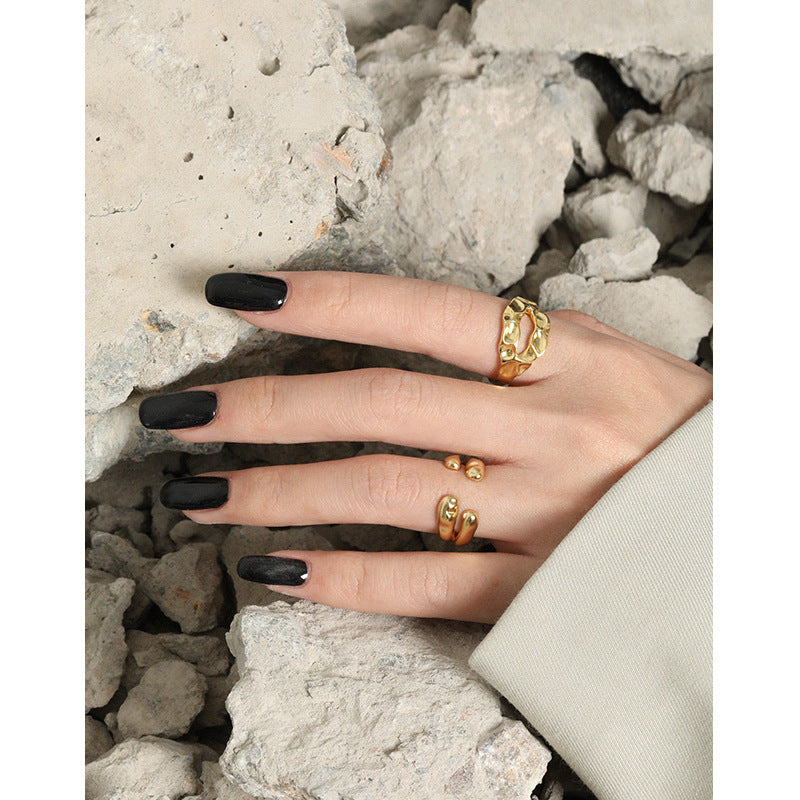 Fashion Double Layers Drop Water 925 Sterling Silver Adjustable Ring SILVERBENE