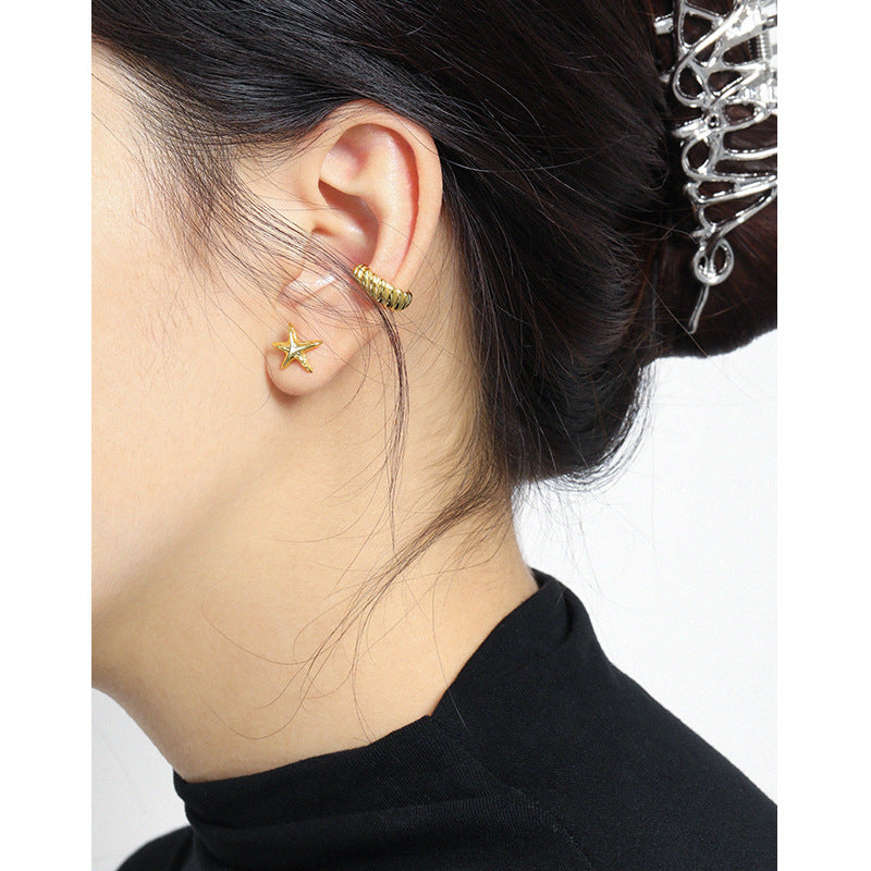 Cute Mini Irregular Star 925 Sterling Silver Stud Earrings SILVERBENE