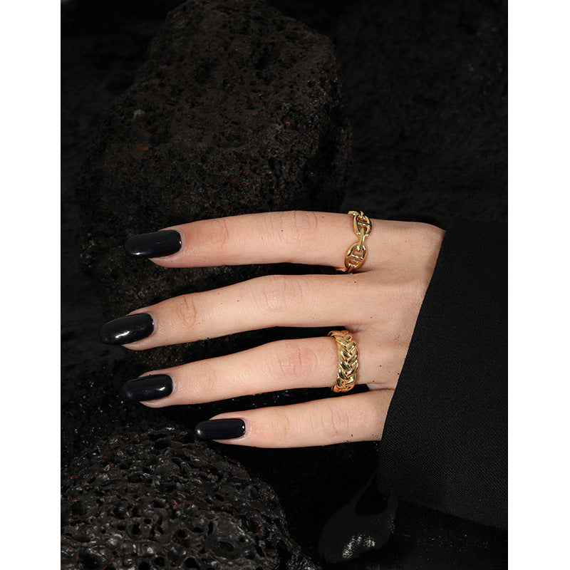 Fashion Hollow Twisted 925 Sterling Silver Adjustable Ring SILVERBENE