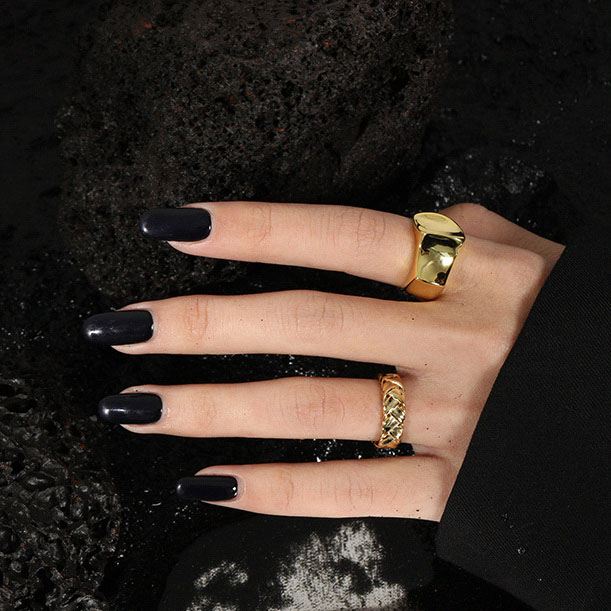 Fashion Glaze Irregular 925 Sterling Silver Adjustable Ring SILVERBENE