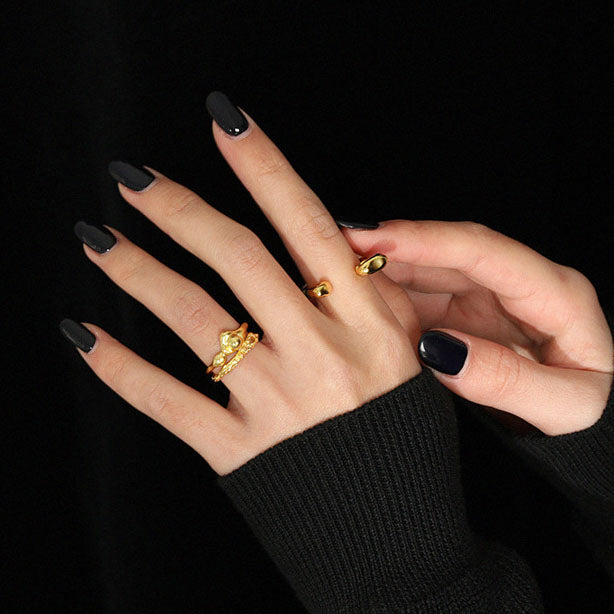 Modern Irregular 925 Sterling Silver Adjustable Ring SILVERBENE