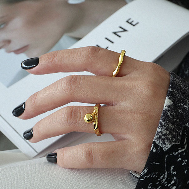 Girl Round Ball Bell 925 Sterling Silver Adjustable Ring SILVERBENE