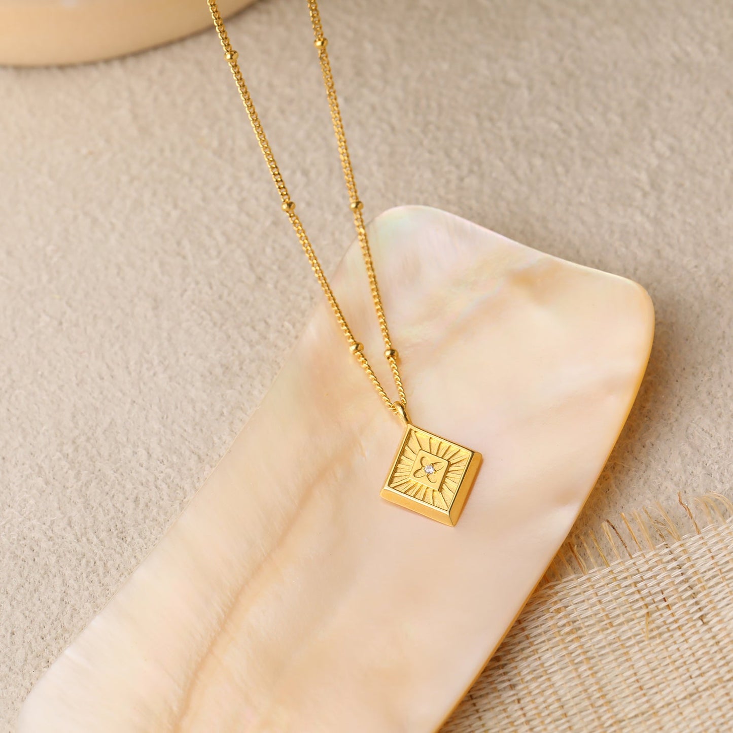 Holiday Geometry Rhombus 925 Sterling Silver Necklace SILVERBENE