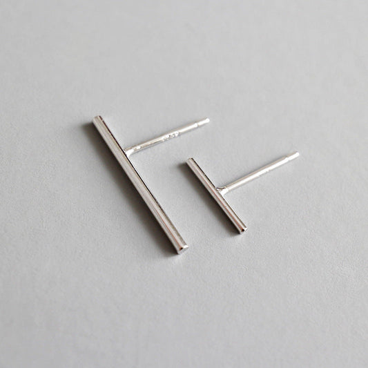 Minimalist Geometry Strip 925 Sterling Silver Stud Earrings SILVERBENE
