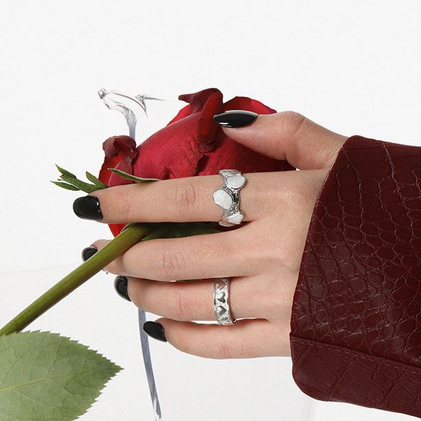 Women Hearts Love 925 Sterling Silver Adjustable Ring SILVERBENE