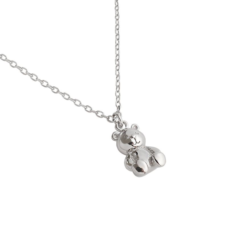Cute Mini Bear Animal 925 Sterling Silver Necklace SILVERBENE