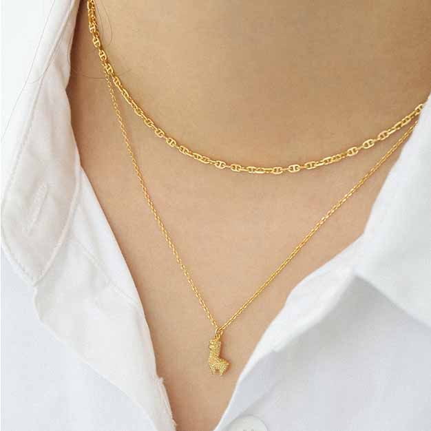 Choker Pig Nose 925 Sterling Silver Stacking Chain Necklace SILVERBENE